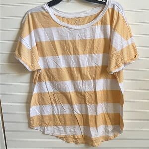 24/7 Maurice’s, Striped Yellow and White Women's Top